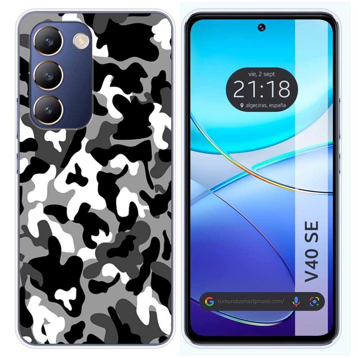 Funda Silicona para Vivo V40 SE 5G diseño Snow Camuflaje Dibujos