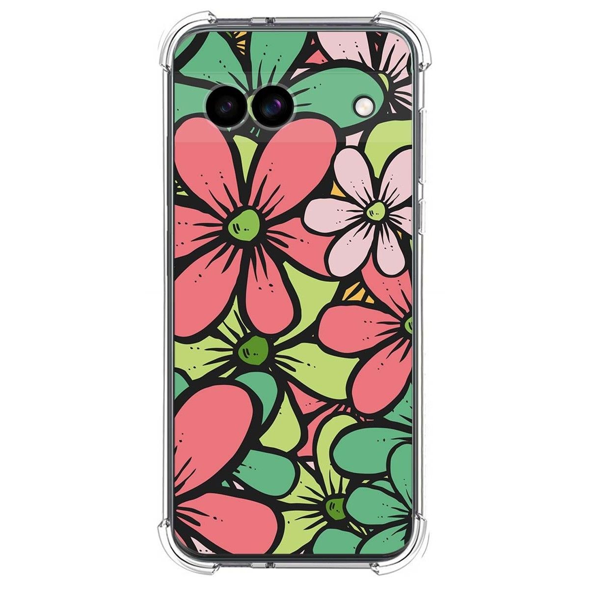 Funda Silicona Antigolpes para Google Pixel 8a 5G diseño Flores 02 Dibujos