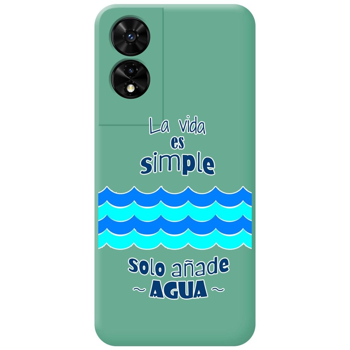 Funda Silicona Líquida Verde para TCL 505 diseño Agua Dibujos