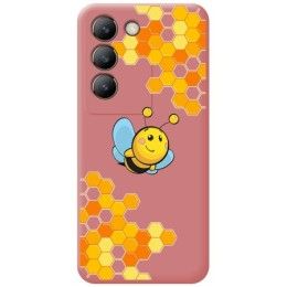 Funda Silicona Líquida Rosa para Vivo V40 SE 5G diseño Abeja Dibujos