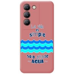 Funda Silicona Líquida Rosa para Vivo V40 SE 5G diseño Agua Dibujos