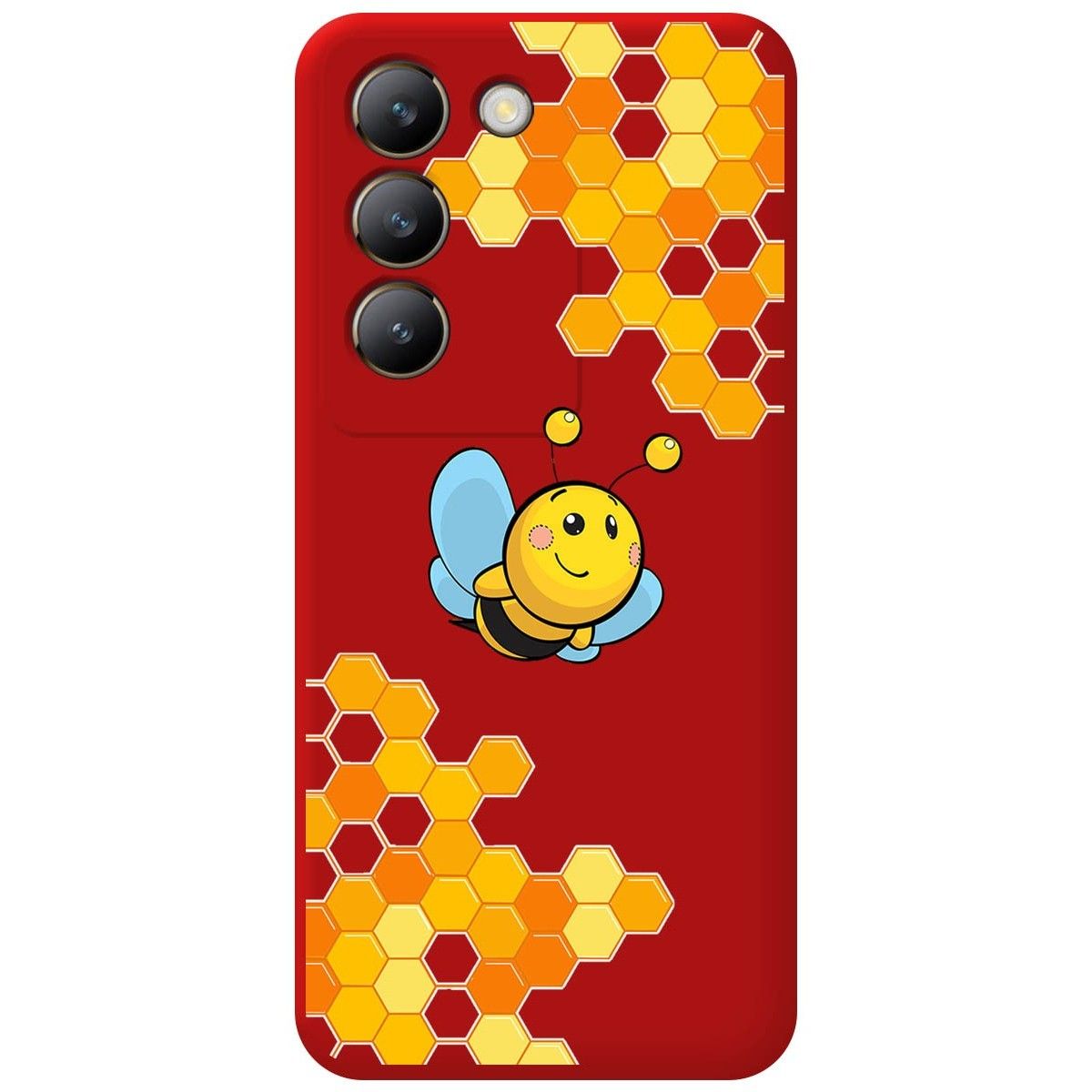 Funda Silicona Líquida Roja para Vivo V40 SE 5G diseño Abeja Dibujos