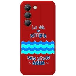 Funda Silicona Líquida Roja para Vivo V40 SE 5G diseño Agua Dibujos