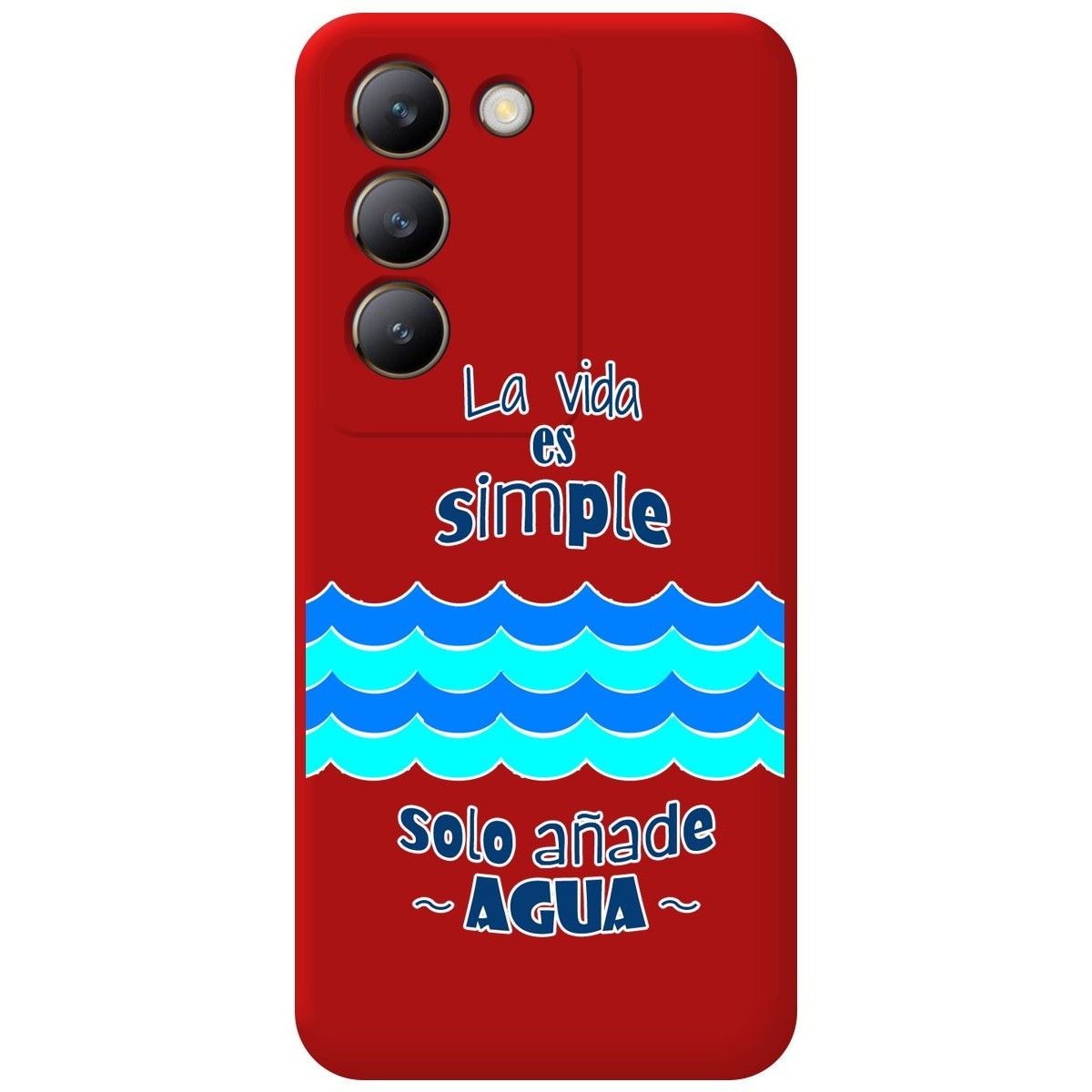 Funda Silicona Líquida Roja para Vivo V40 SE 5G diseño Agua Dibujos