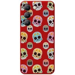 Funda Silicona Líquida Roja para Vivo V40 SE 5G diseño Catrina Dibujos