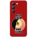 Funda Silicona Líquida Roja para Vivo V40 SE 5G diseño Hombre Escalada Dibujos