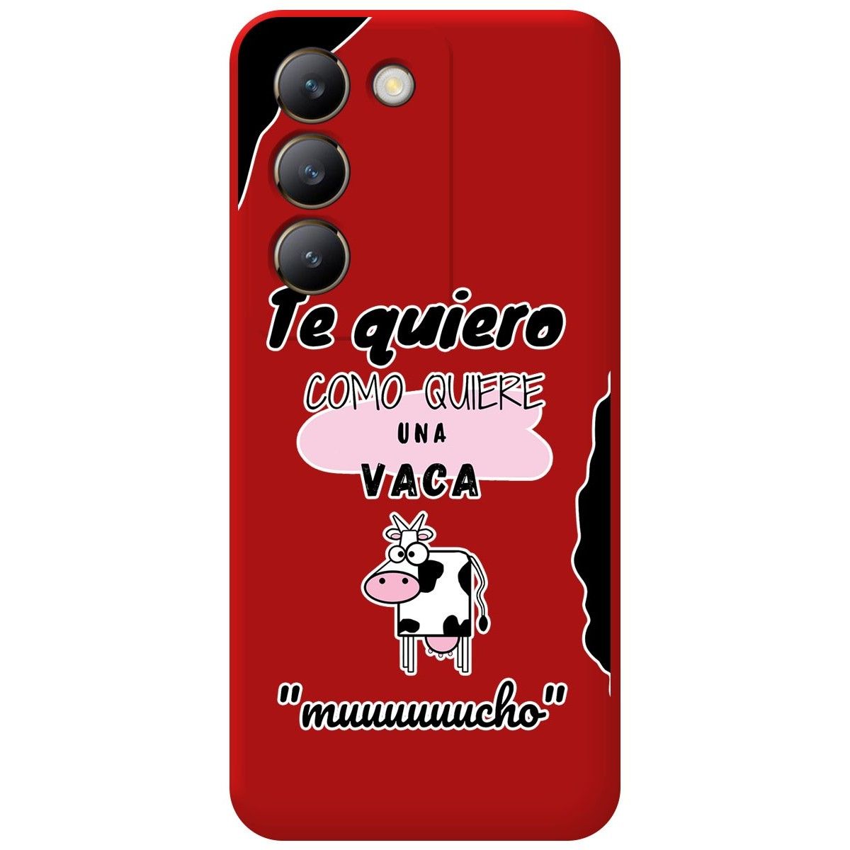 Funda Silicona Líquida Roja para Vivo V40 SE 5G diseño Vaca Dibujos