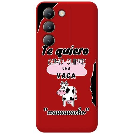 Funda Silicona Líquida Roja para Vivo V40 SE 5G diseño Vaca Dibujos