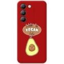 Funda Silicona Líquida Roja para Vivo V40 SE 5G diseño Vegan Life Dibujos