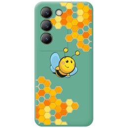 Funda Silicona Líquida Verde para Vivo V40 SE 5G diseño Abeja Dibujos
