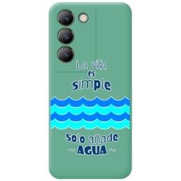Funda Silicona Líquida Verde para Vivo V40 SE 5G diseño Agua Dibujos