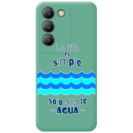 Funda Silicona Líquida Verde para Vivo V40 SE 5G diseño Agua Dibujos