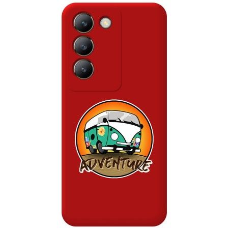 Funda Silicona Líquida Roja para Vivo V40 SE 5G diseño Adventure Dibujos