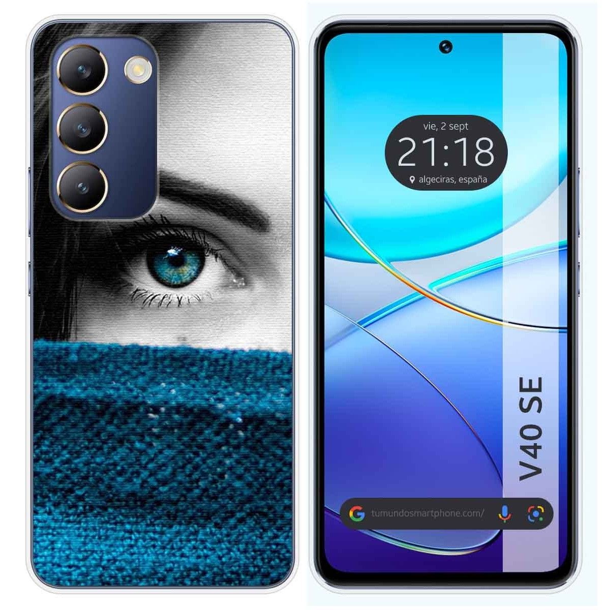 Funda Silicona para Vivo V40 SE 5G diseño Ojo Dibujos