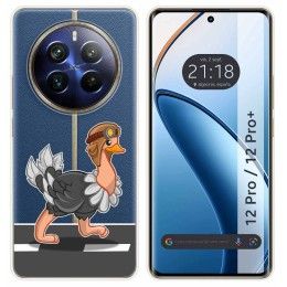 Funda Silicona Transparente para Realme 12 5G / 12x 5G diseño Avestruz Dibujos