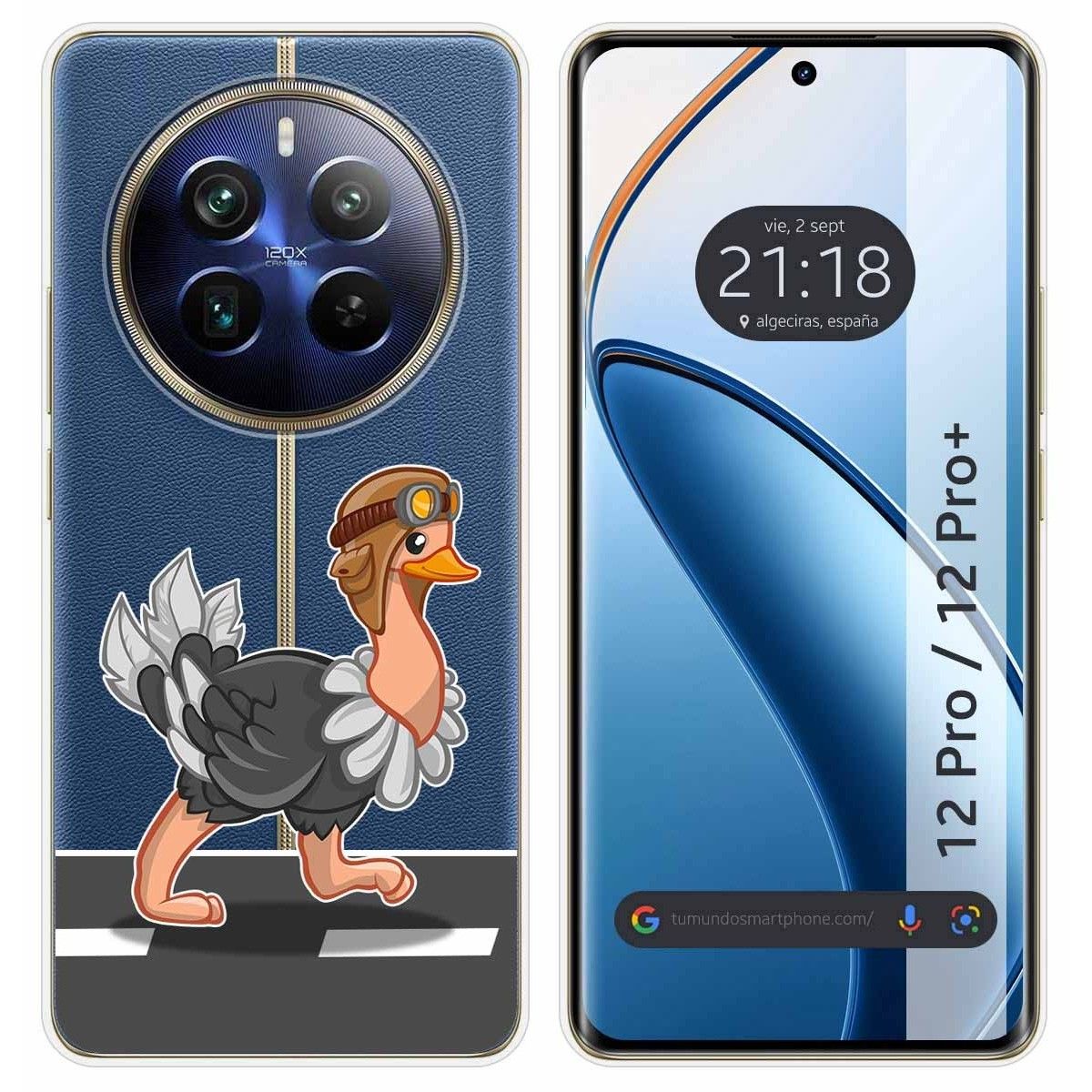 Funda Silicona Transparente para Realme 12 5G / 12x 5G diseño Avestruz Dibujos