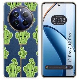 Funda Silicona Transparente para Realme 12 5G / 12x 5G diseño Cactus Dibujos