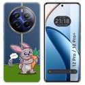 Funda Silicona Transparente para Realme 12 5G / 12x 5G diseño Conejo Dibujos