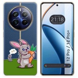 Funda Silicona Transparente para Realme 12 5G / 12x 5G diseño Conejo Dibujos