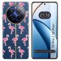 Funda Silicona Transparente para Realme 12 5G / 12x 5G diseño Flamenco Dibujos
