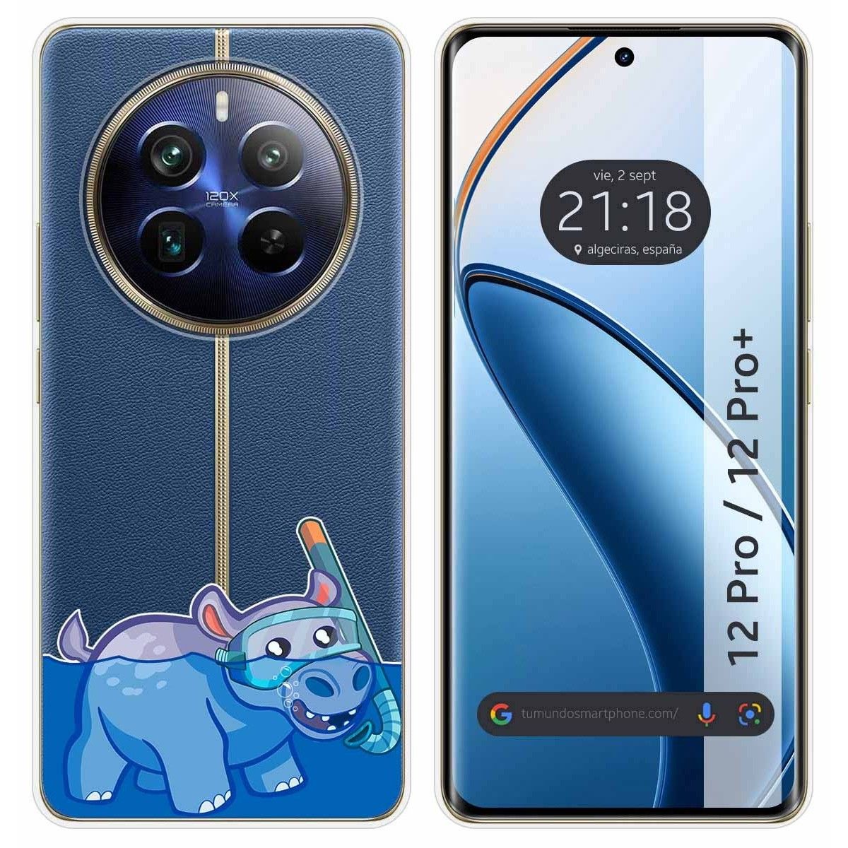 Funda Silicona Transparente para Realme 12 5G / 12x 5G diseño Hipo Dibujos