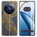 Funda Silicona Transparente para Realme 12 5G / 12x 5G diseño Hojas Dibujos