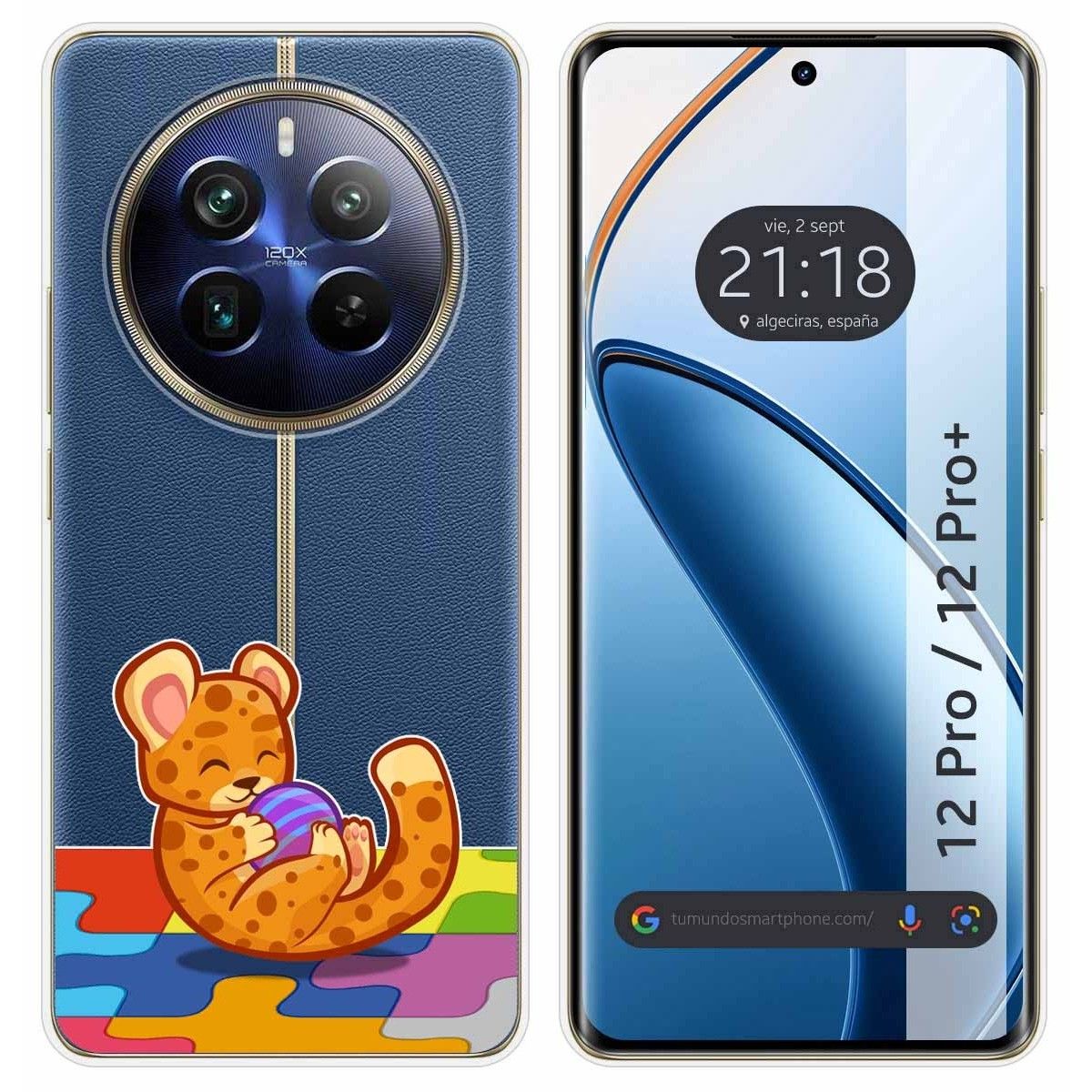 Funda Silicona Transparente para Realme 12 5G / 12x 5G diseño Leopardo Dibujos