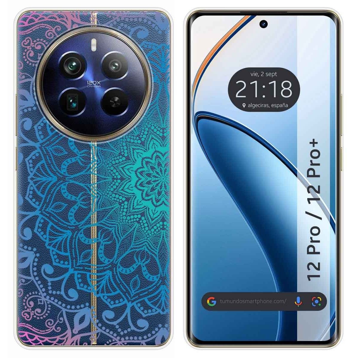 Funda Silicona Transparente para Realme 12 5G / 12x 5G diseño Mandala Dibujos
