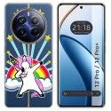 Funda Silicona Transparente para Realme 12 5G / 12x 5G diseño Unicornio Dibujos