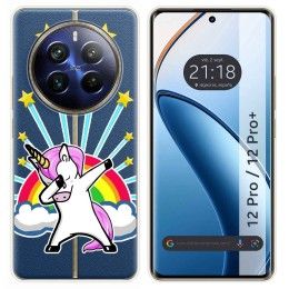 Funda Silicona Transparente para Realme 12 5G / 12x 5G diseño Unicornio Dibujos