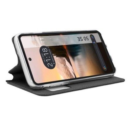 Funda Libro Soporte con Ventana para TCL 50 SE color Negra