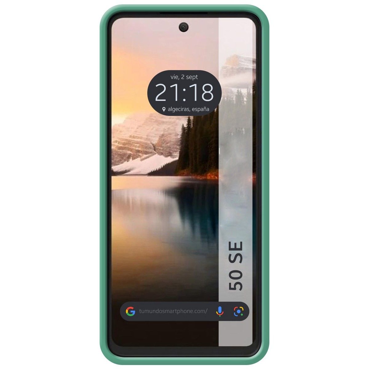Funda Silicona Líquida Ultra Suave para TCL 50 SE color Verde