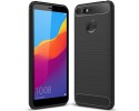 Funda Gel Tpu Tipo Carbon Negra para Huawei Honor 7A / Y6 2018