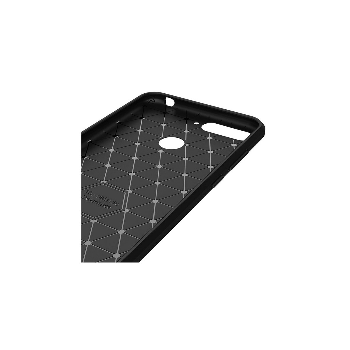 Funda Gel Tpu Tipo Carbon Negra para Huawei Honor 7A / Y6 2018
