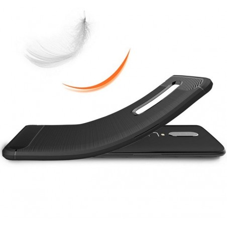 Funda Gel Tpu Tipo Carbon Negra para Oneplus 6