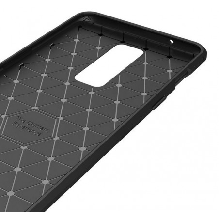Funda Gel Tpu Tipo Carbon Negra para Oneplus 6