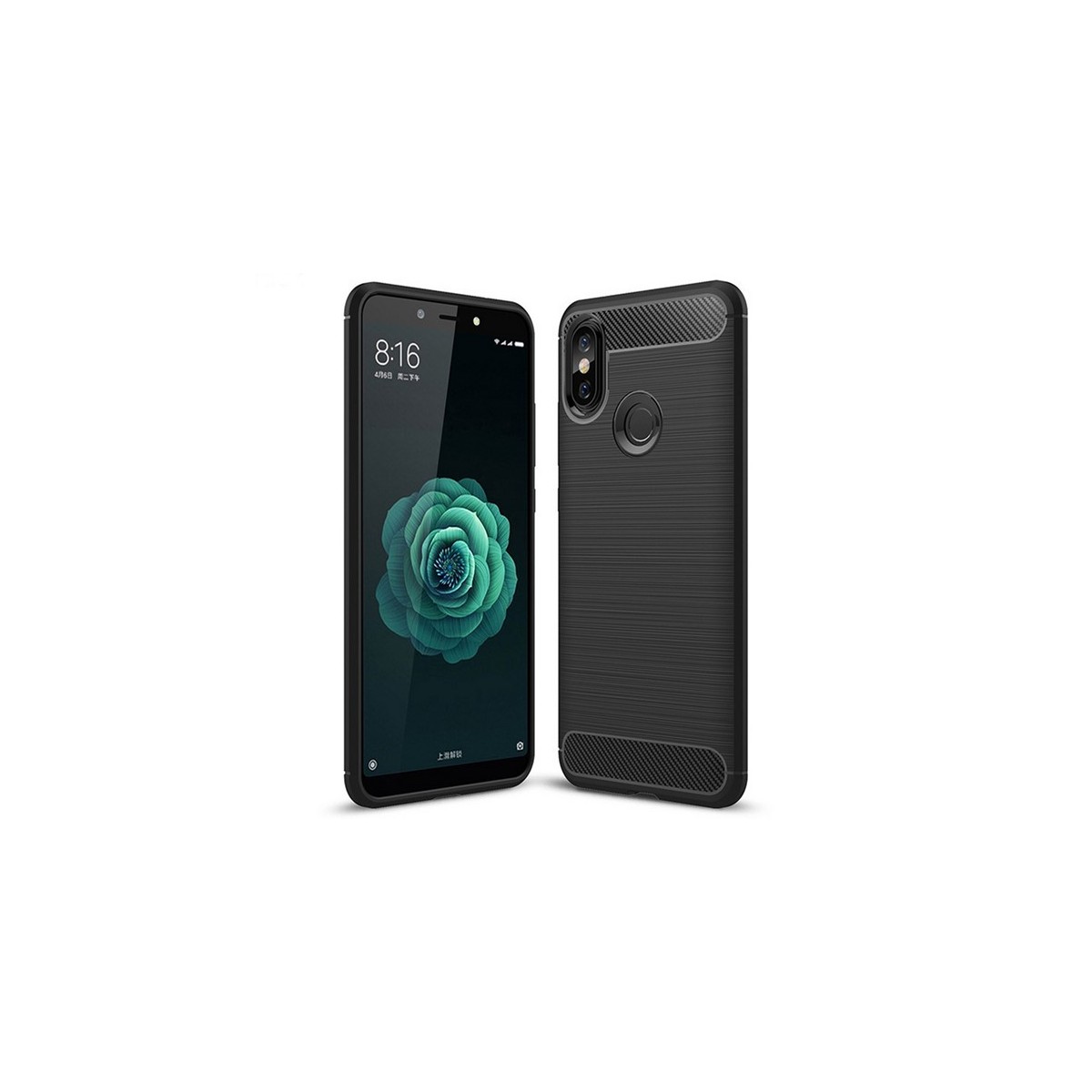 Funda Gel Tpu Tipo Carbon Negra para Xiaomi Mi 6X / Mi A2