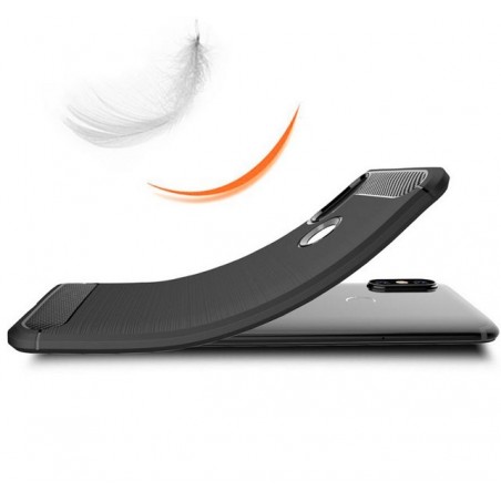 Funda Gel Tpu Tipo Carbon Negra para Xiaomi Mi 6X / Mi A2