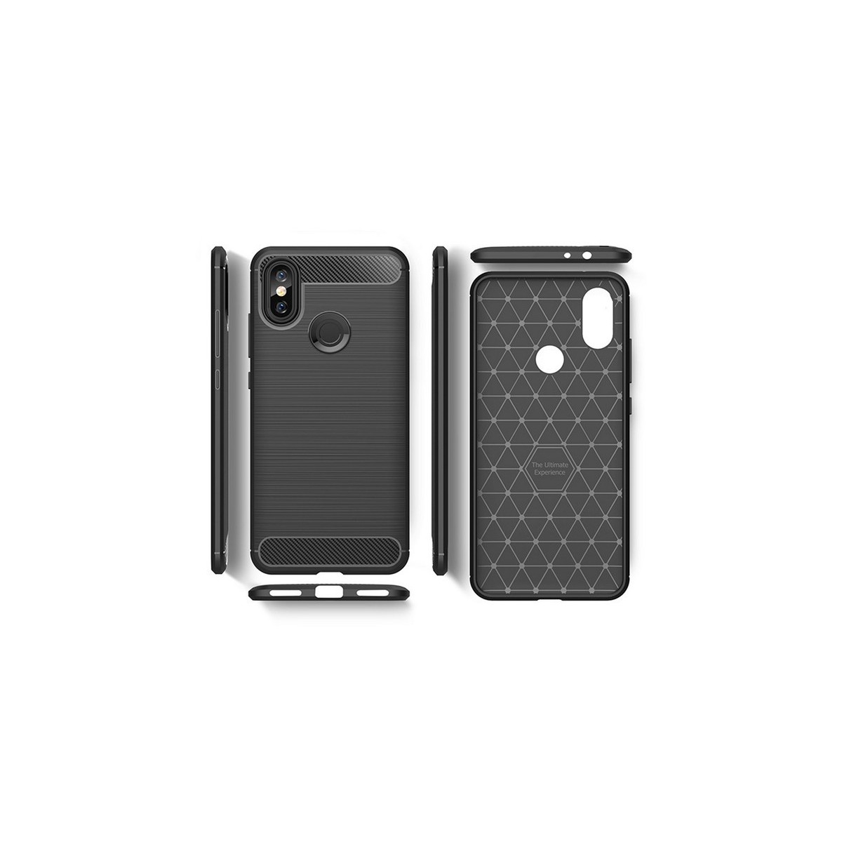 Funda Gel Tpu Tipo Carbon Negra para Xiaomi Mi 6X / Mi A2