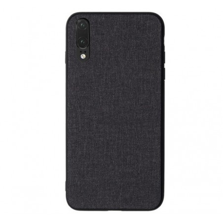 Funda Gel Tpu Efecto Tela Color Negra para Huawei P20