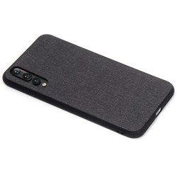 Funda Gel Tpu Efecto Tela Color Negra para Huawei P20 2