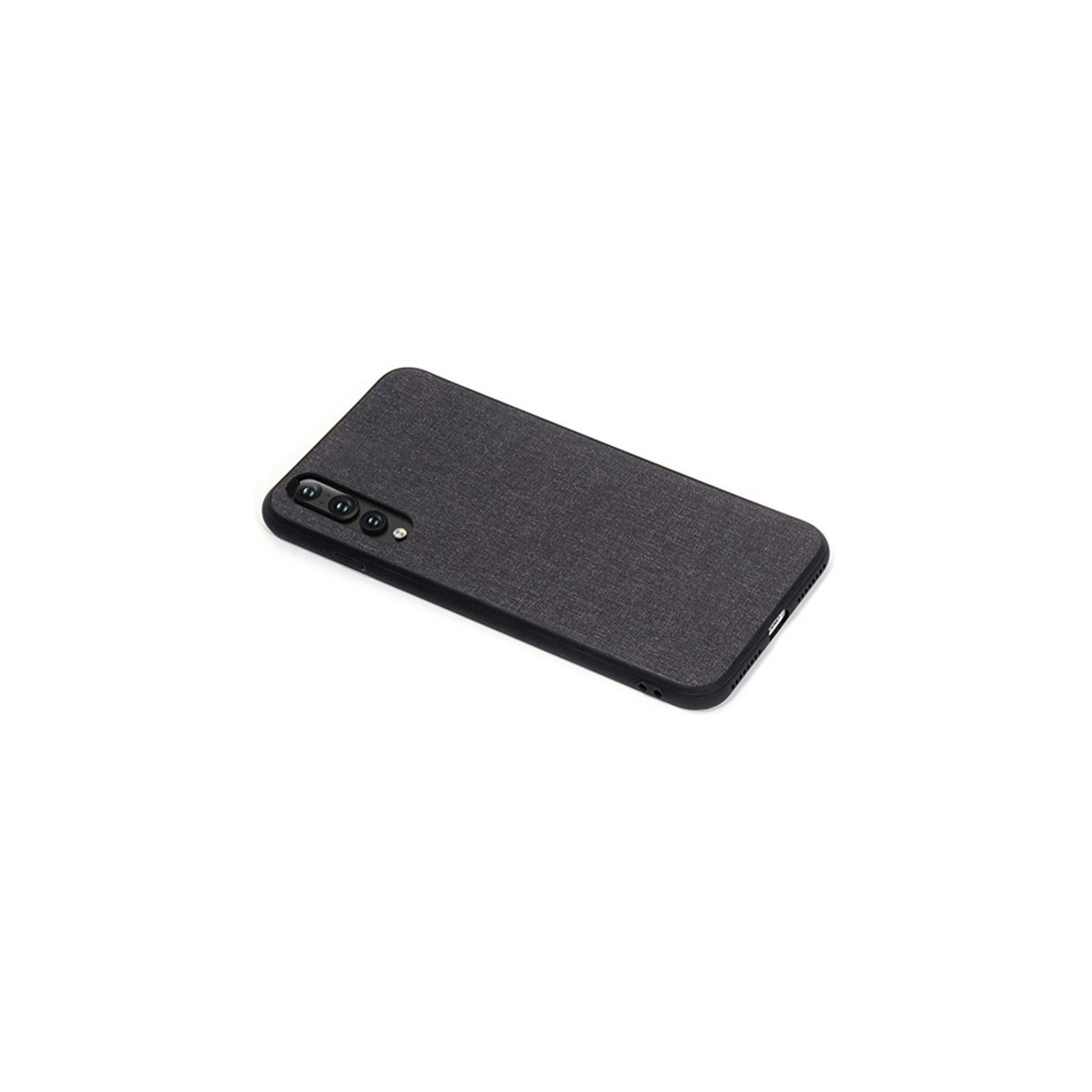 Funda Gel Tpu Efecto Tela Color Negra para Huawei P20