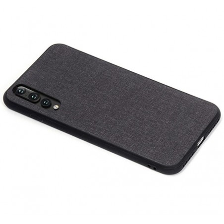 Funda Gel Tpu Efecto Tela Color Negra para Huawei P20