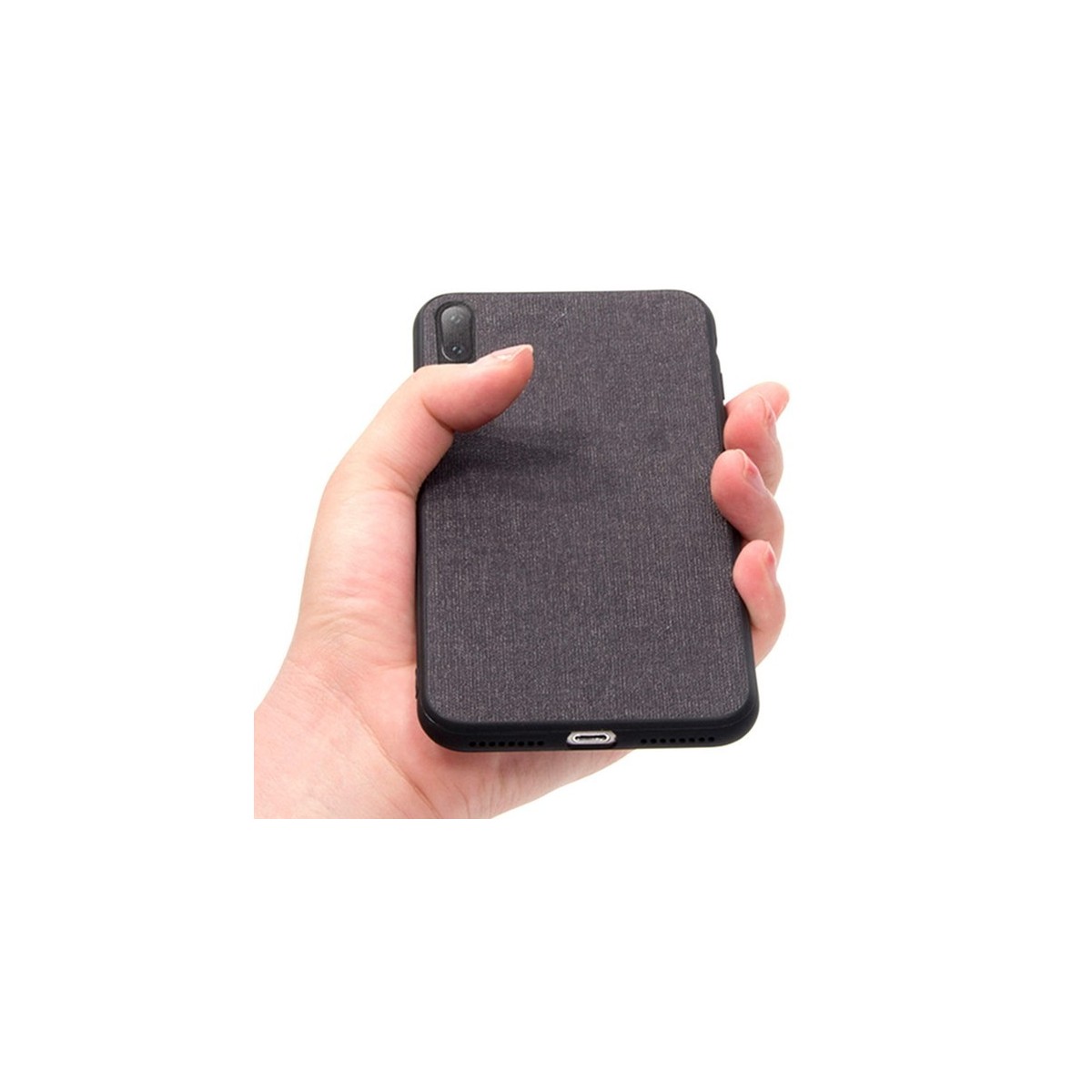 Funda Gel Tpu Efecto Tela Color Negra para Huawei P20