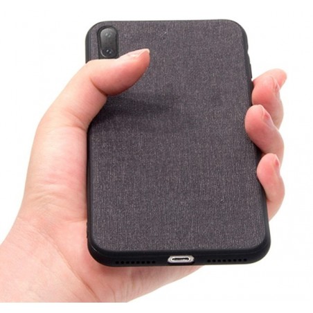 Funda Gel Tpu Efecto Tela Color Negra para Huawei P20