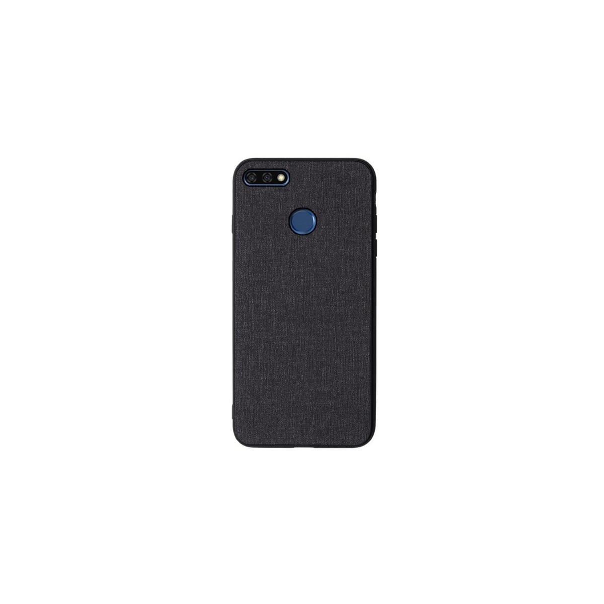 Funda Gel Tpu Efecto Tela Color Negra para Huawei Honor 7C / Y7 2018