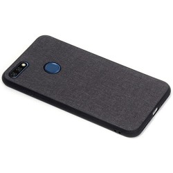 Funda Gel Tpu Efecto Tela Color Negra para Huawei Honor 7C / Y7 2018 2