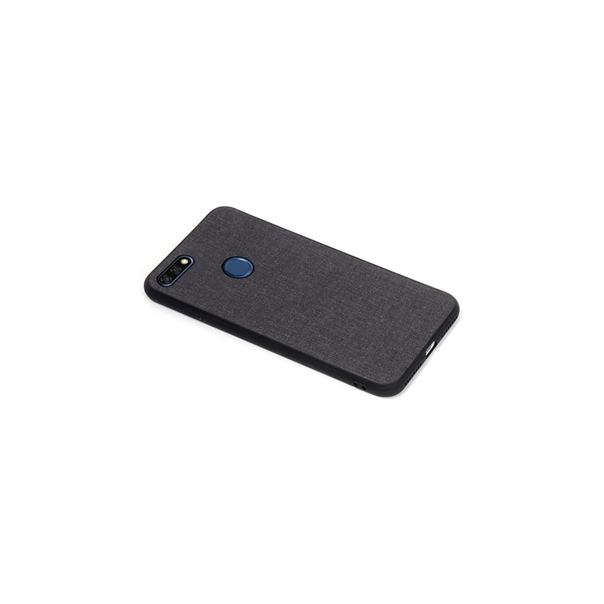 Funda Gel Tpu Efecto Tela Color Negra para Huawei Honor 7C / Y7 2018