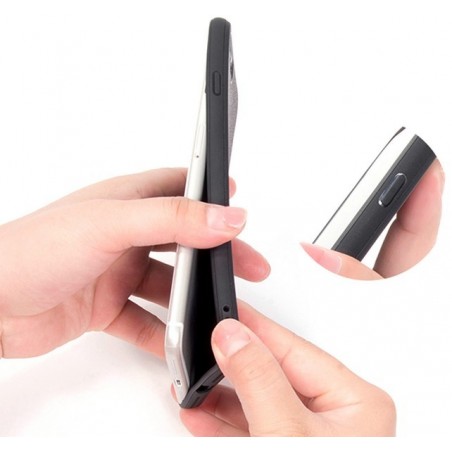 Funda Gel Tpu Efecto Tela Color Negra para Huawei Honor 7C / Y7 2018