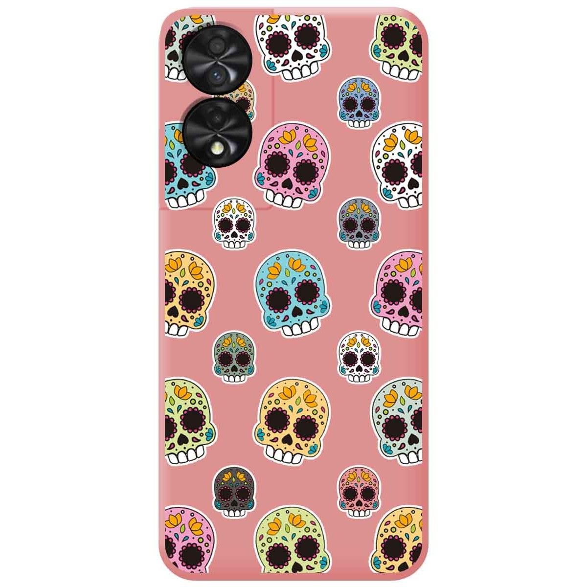 Funda Silicona Líquida Rosa para TCL 50 SE diseño Catrina Dibujos